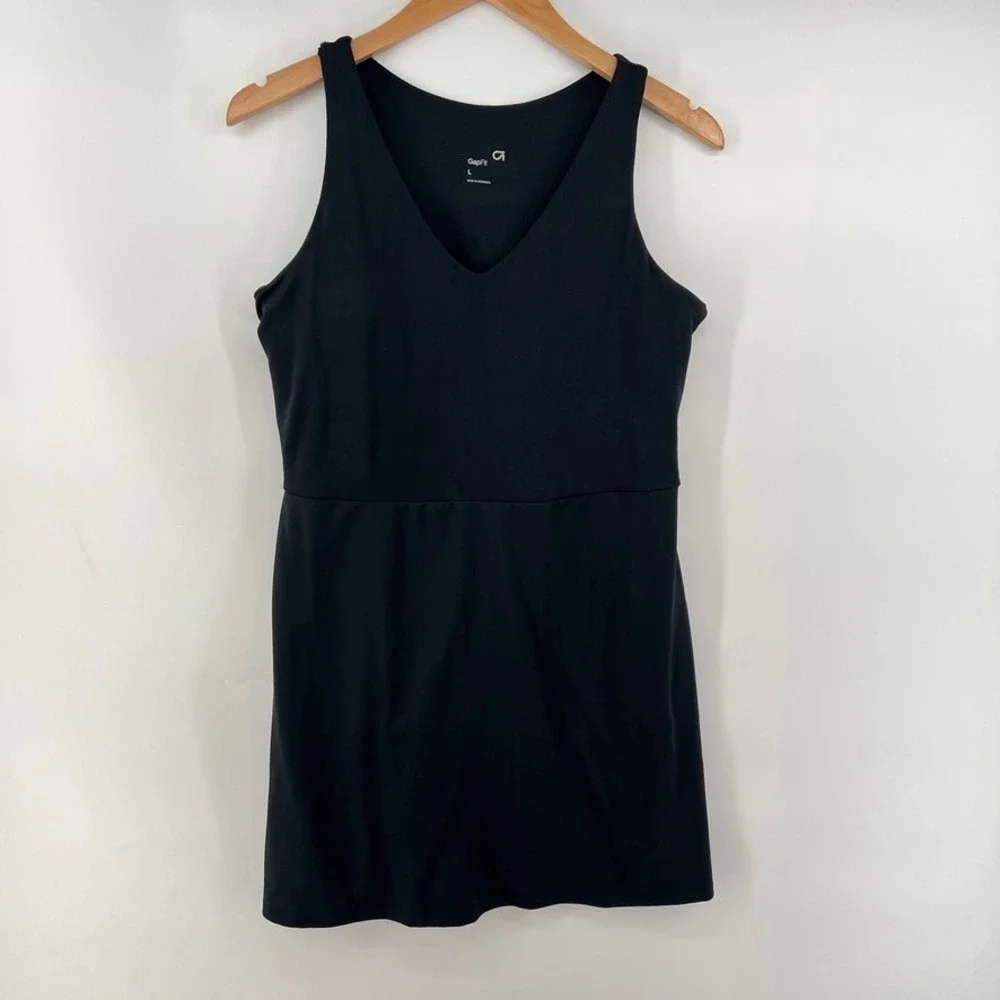 GapFit Active Athletic Dress Women Large BlacK Built-In Shorts Golf Tennis Sport